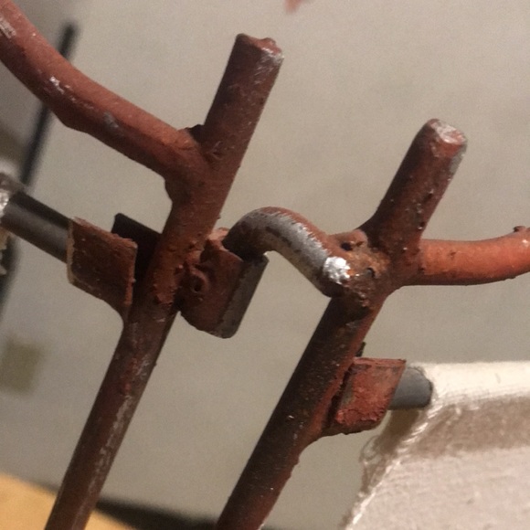 Large Vintage Desktop Divider Iron/Burlap - Picture 5 of 15